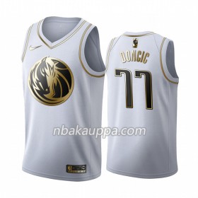 Dallas Mavericks Luka Doncic 77 Nike 2019-2020 Valkoinen Golden Edition Pelipaidat Swingman - Miesten